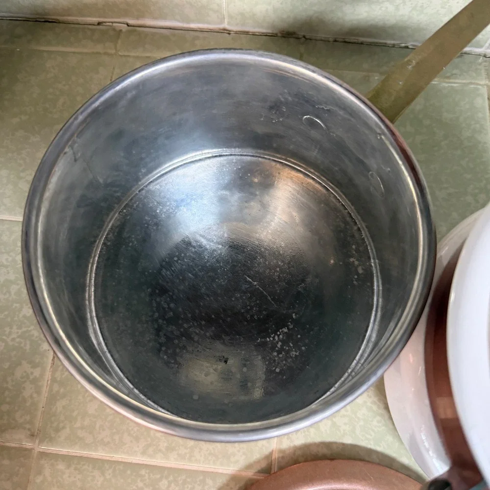 Waldow Brooklyn‎ NY Copper Double Boiler with Ceramic Insert and Brass Handles